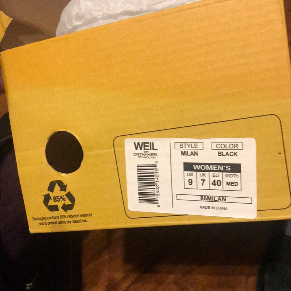 Dr Weil orthaheel black shoes Milan size 9 - Picture 6 of 7